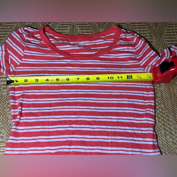 J.Crew Women's Striped Long Sleeve Painter Tee,Cranberry Red, Size XS - Picture 4 of 8